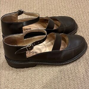 Black Leather Mary Jane Shoes